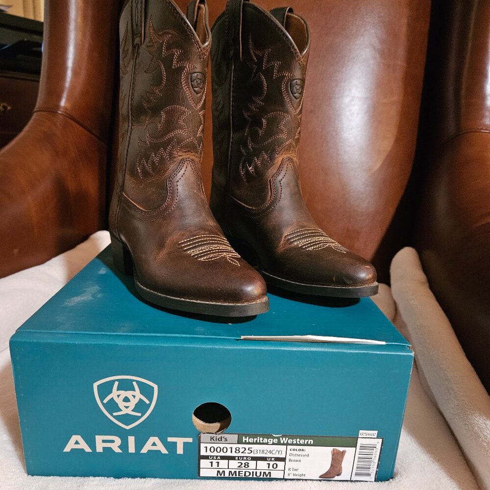 Little kids Ariat brown leather Heritage Western cowboy boots